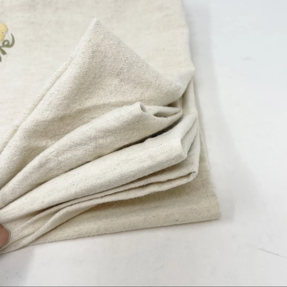 POTTERY BARN Set Of 5 Beige Grape Linen Napkins